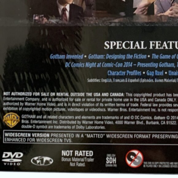 Gotham The Complete First Season DVD Boxset Region 1 Widescreen NR NEW Sealed - Picture 5 of 8